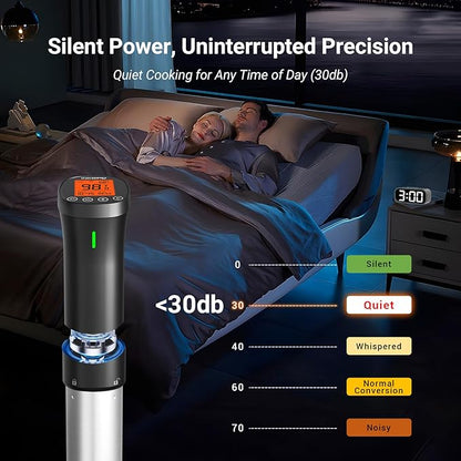2.4G WIFI Sous Vide Cooker INKBIRD Sous Vide Machine with APP Control, 1000 Watts Immersion Circulator with APP Recipes Timer Alarm Mobile Notification, 3D Water Fast Heating Ultra-Quiet