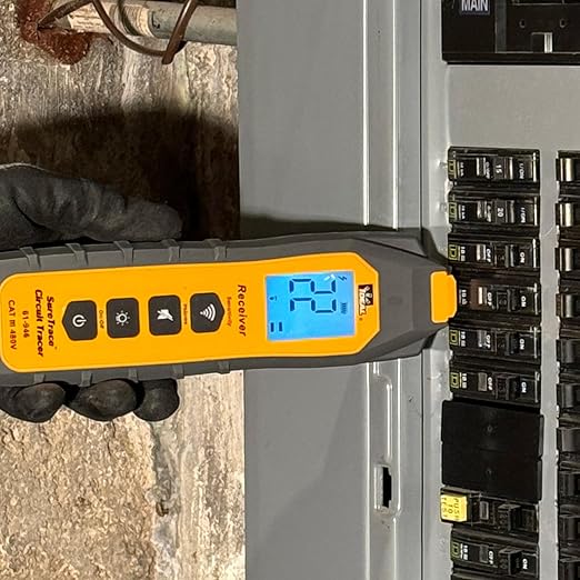Ideal Electrical SureTrace Digital Circuit Tracer (61-946) 0-480 Volts AC/DC with Backlit Display — Find Breakers, Fuses, Wires, Dead Shorts, and Splice Errors