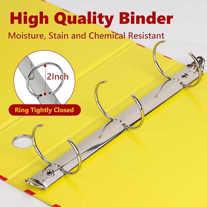 SDS MSDS Binder and Wall Station Bilingual Yellow 2 Inch Safety Data Sheet 3 Ring Binder with SDS Wire Rack Chain Self-tapping Screws SDS Station Sign Wall Mounted for Workplace English Spanish