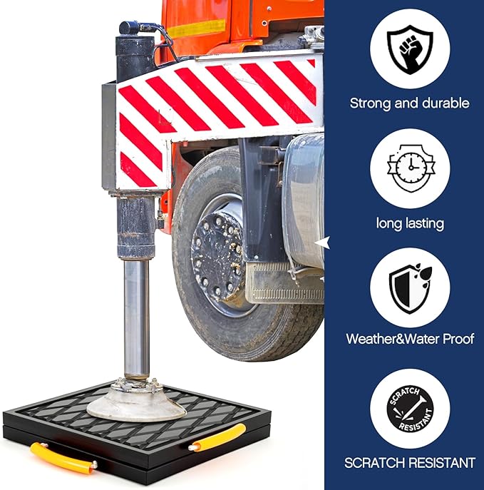 2 Pcs Rv Jack Pads 12 x 12 x 1 Inch Rv Leveling Blocks with Handle Heavy Duty Leveling Jack Pads Stabilizer Blocks for Truck Trailer Crane
