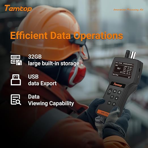 Temtop Handheld Particle Counter 0.3µm, 0.5µm, 1.0µm Particulate Monitor PM2.5, PM10, TSP, Temp & Humidity Detector