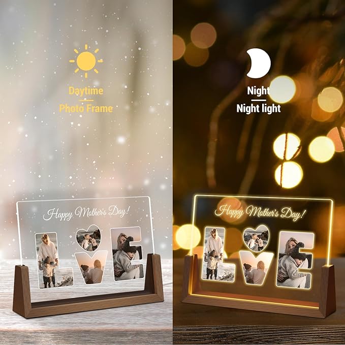 Photo Decorative Plaque Personalized Gifts, Custom Gifts for Him Her, Customized Picture Frame for Boyfriend Girlfriend Couples Wife Women on Anniversary Birthday