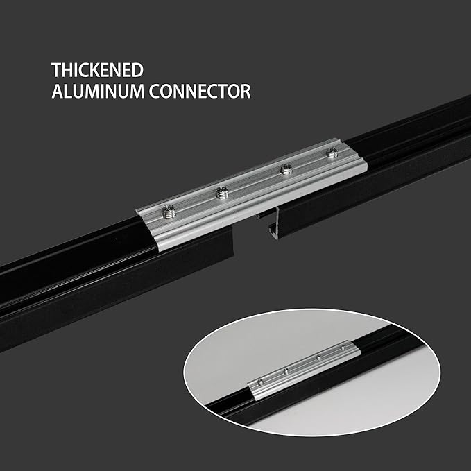 Curtain Track for Ceiling or Wall, Heavy Duty Aluminum Alloy with Smooth Sliding, Easy to Install, Black, 3ft To 6ft