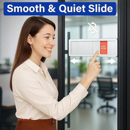 Office Door Signs with 6 Printed Status Options – Do Not Disturb, Out of Office, In a Meeting, Please Knock, Work from Home, Back Soon – Includes Custom Personalized Blank Sticker for Privacy Workspace or Studio Available and Away
