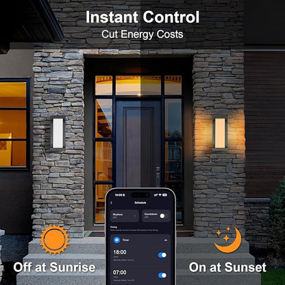 LED RGBCW Outdoor Wall Light Fixtures, Smart Led Porch Lights, 3000K- 5000K RGBCW Exterior Lighting, Wall Sconce, Dimmable Wall Mount Outside Lights for House,Garage,Backyard