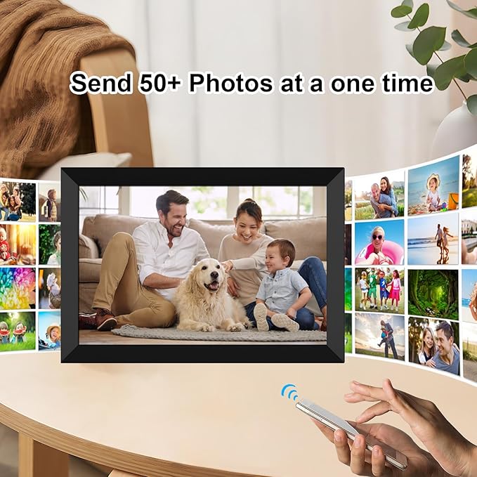 SSAWIFIFRAME Digital Photo Frame 10.1 inch WiFi Digital Picture Frame IPS Touch Screen 32GB Storage Auto-Rotate Easy Setup to Share Photos & Videos via SSA WiFi Frame App from Anywhere