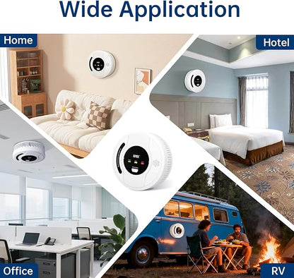4-in-1 Carbon Monoxide Detectors, Smoke Detector, Natural Gas Detector, Propane Detector, CH4/LPG/Smoke and Carbon Monoxide Detector,Battery Powered,LED Indicator,Natural Gas Leak Detector for Home,RV