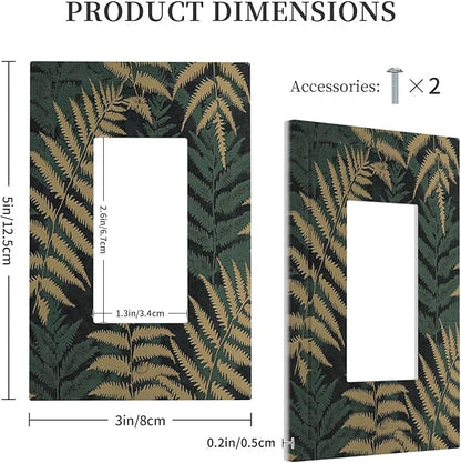 Decorative Outlet Covers Botanical Fern Green Leaf Forest 1 Gang Single Rocker Light Switch Cover Plate Wall Plates Gfci Faceplate For Bed Room Home Decor