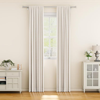 Curtain Rod 2 Pack 32-58 Inch, Heavy Duty 1 Inch Curtain Rod, Sliver Short Adjustable Window Treatment Rods, Modern Design, Easy Installation
