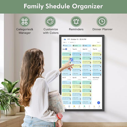 Digital Wall Calendar Chore-Chart-for-Business Planner - 27 inch Touchscreen Interactive Display Electronic Calendar for To Do List, Auto-Sync Calendars, Wall & Dask Mountable, Christmas Gifts for Mom