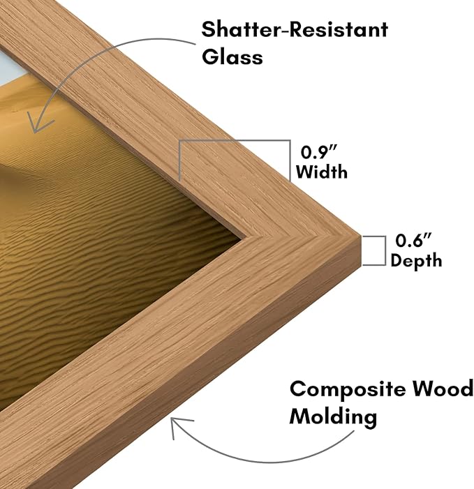 Americanflat 13x19 Picture Frame with Shatter-Resistant Glass - Signature Collection - Gallery-Style Frames Made of Engineered Wood - Photo Frame for Wall Display - Dark Oak