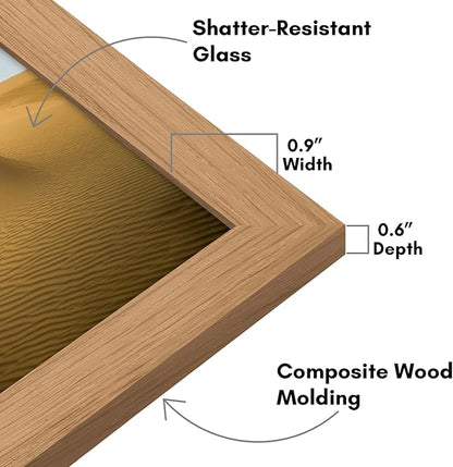 Americanflat 13x19 Picture Frame with Shatter-Resistant Glass - Signature Collection - Gallery-Style Frames Made of Engineered Wood - Photo Frame for Wall Display - Dark Oak