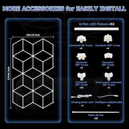 Large Hexagonal LED Lights - Overstock Hexagonal Lights for Garages, Stores, Conference Rooms, Auto Repair Shops