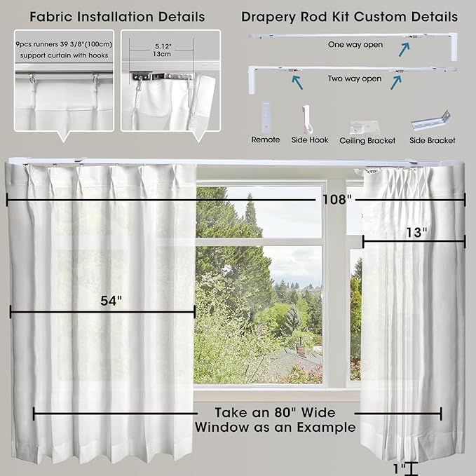 SmartWings Automatic Curtain Opener with Drapery, Motorized Vertical Blinds with Remote, Electric Closet Doors Sliding Panels Compatible with Alexa Google Homekit, Sheer Refined Elegance