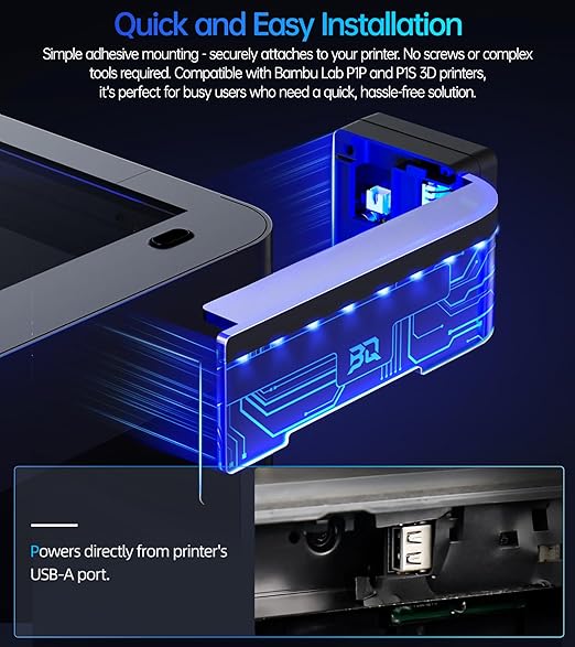 BIQU Panda Alarm for Bambu-Lab P1P P1S, Wireless Sound and Light Alarm Printer Status Display Support Web UI & BIQU APP Control