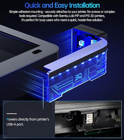 BIQU Panda Alarm for Bambu-Lab P1P P1S, Wireless Sound and Light Alarm Printer Status Display Support Web UI & BIQU APP Control