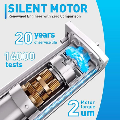 Smart Electric Curtains Track, Ceiling Curtains Track Adjustable Retractable Motorized Curtain Rod From 59 to 106 Inches, Automatic Curtain Opener, Work with Alexa/Google Home/Tuya Voice Control