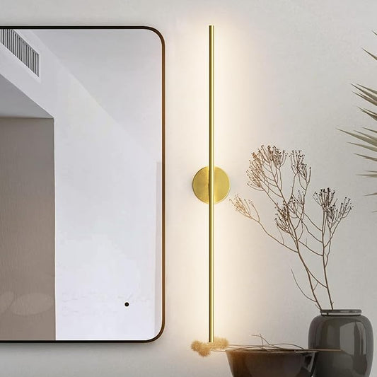 40In Modern Gold Bathroom Sconce Vanity Light Over Mirror Hardwired 3000K Bathroom Light Fixture 360° Rotatable for Bedroom Living Room