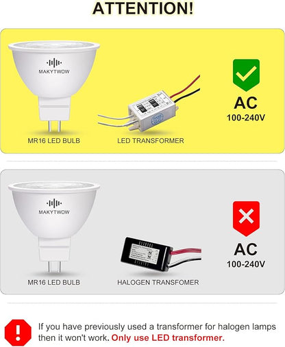 MR16 LED Light Bulb, Purple, Gu5.3 Bi-pin Base LED Spotlights 12V LED Light for Outdoor Landscape Track Lighting, 4W=50W Halogen Equivalent, 6Pack