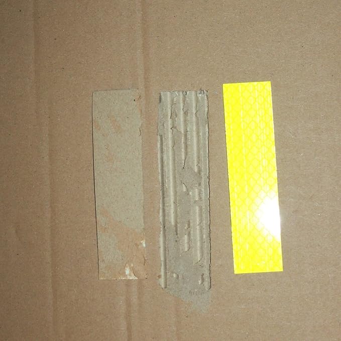 Non Fading Fluorescent Yellow Reflective Stickers 1 inch X 4 inch, Outdoor Waterproof High Visibility Safety Adhesive Reflector (20 Pcs)