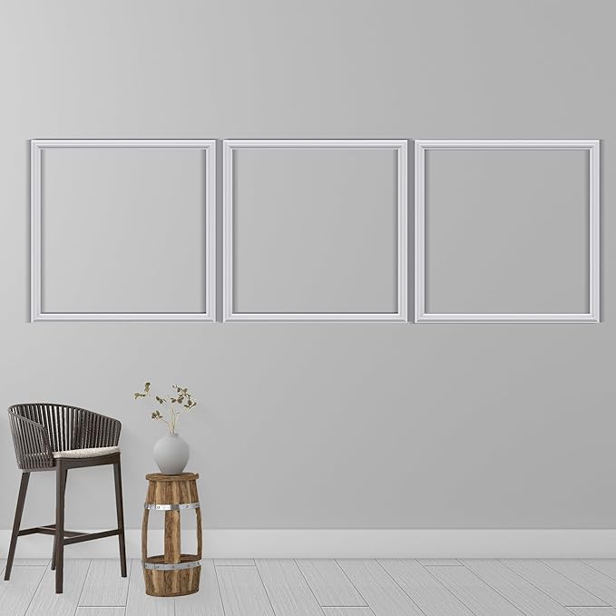 3 PCS Premade Wainscoting Panels Accent Wall Panels for Interior Wall Decor Easy DIY Build and Batten Chair Rail & Picture Frame Door Decor(20 x 20 in)