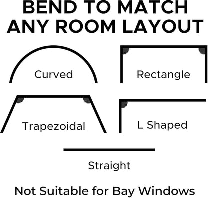 Aluminum Flexible Ceiling Curtain Track – 3ft-6.6ft / 2m Bendable Wall/Ceiling Mount Rail, Smooth Glide System for Bay Windows, RVs, Room Dividers, Showers – Easy Install & Custom Fit