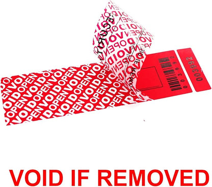 Security Warranty Void Stickers 100% Total Transfer Tamper Evident Proof Labels Triple Serial Numbers Seal Sticker Large 35x120 mm(50PCS,red)