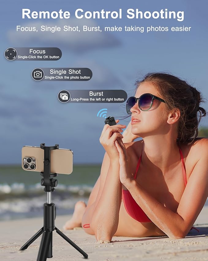 [New Upgrade, Easy to Use] TikTok Scrolling Ring Remote Control, Camera Shutter Remote, Wireless Bluetooth Scrolling Ring for iPhone, iPad, iOS, Android - Black