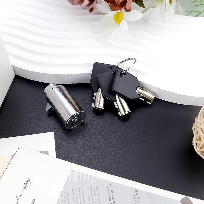 Vending Machine Key, Cylinder Lock for Storage Unit Cylinder Lock for Coke Snack Candy Soda Vending Machines Locks with 3 Tubular Keys