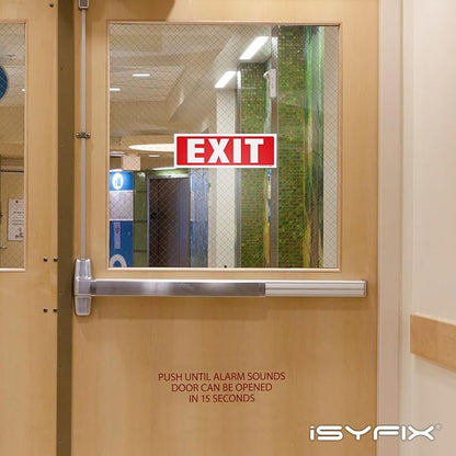 iSYFIX Exit Signs Stickers – 12 Pack 12x4 Inch – Premium Self-Adhesive Vinyl, Laminated for Ultimate UV, Weather, Scratch, Water and Fade Resistance, Indoor and Outdoor