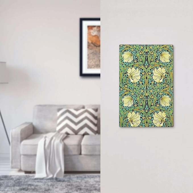 Light Switch Cover Plate William Morris Vintage Floral Yellow Flowers Green Leaf 1 Gang No Device Blank Electrical Wall Plates Faceplate Decorative Switch Plate for Bedroom living Room Decor