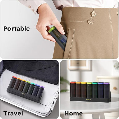 Weekly Pill Organizer 3X a Day, Detachable Pill Box 7 Day, Large 3 Times Daily Pill Case, Travel Pill Container Holder, Week Medication Dispenser Pillbox for Vitamin Supplement Medicine, Black
