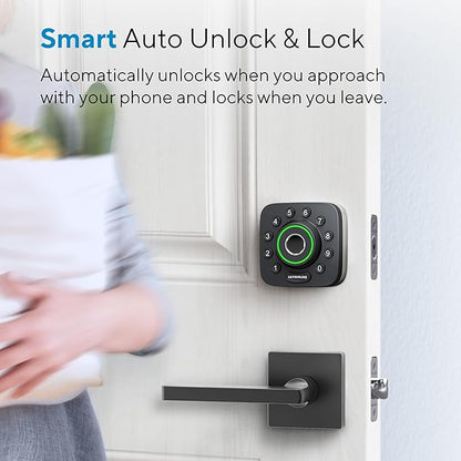 ULTRALOQ U-Bolt Pro Smart Lock with WiFi Bridge, 7-in-1 Fingerprint Keyless Entry Door Lock, App Remote Control, Backlit Keypad, Auto Unlock, Front Door Smart Deadbolt, IP65 Waterproof, 1Year Battery
