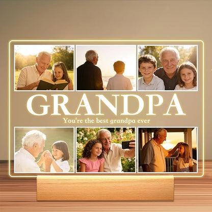 Custom Picture Frames - Customizable Decorative Sign with Photo & Song Option - Ideal Gift for Couples, Mothers Day, Boyfriend & Girlfriend (Grandpa)