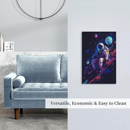 Decorative Light Switch Cover Plate Purple Space Astronaut Planet 1 Gang No Device Single Blank Outlet Covers Wall Plate Cover Switchplate Electrical Face Plate for Bedroom Home Decor