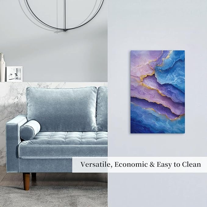 Decorative Light Switch Plate Covers Abstract Blue Purple Gold Marble Texture 1 Gang No Device Single Blank Outlet Covers Wall Plate Light Switch Cover Plate for Bathroon Kitchen Decor