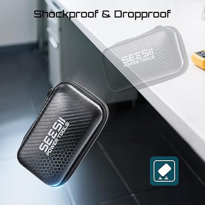 Seesii 4 Inch Protective Case for NanoVNA-H4 & TinySA Ultra: EVA Hard Shell Storage Pouch with Custom Foam for Antenna/Spectrum Analyzer, Waterproof Shockproof Design with Carry Strap