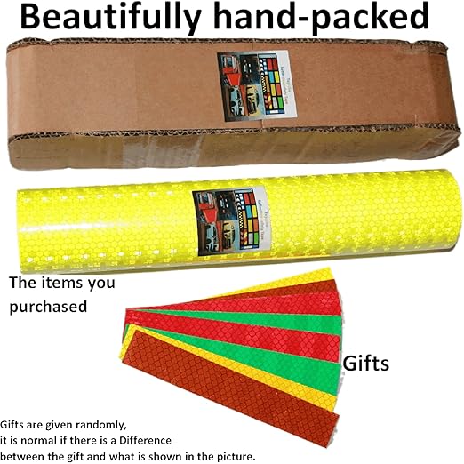 Fluorescent Yellow Reflective Tape 12 inch, Outdoor Waterproof High Visibility Warning Safety Industrial Marking Tape (11 feet)