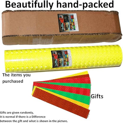 Fluorescent Yellow Reflective Tape 12 inch, Outdoor Waterproof High Visibility Warning Safety Industrial Marking Tape (11 feet)