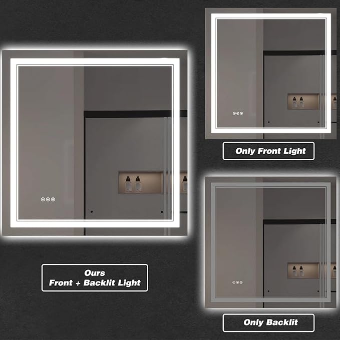 LED Bathroom Mirror with Lights, Wall Mirrors