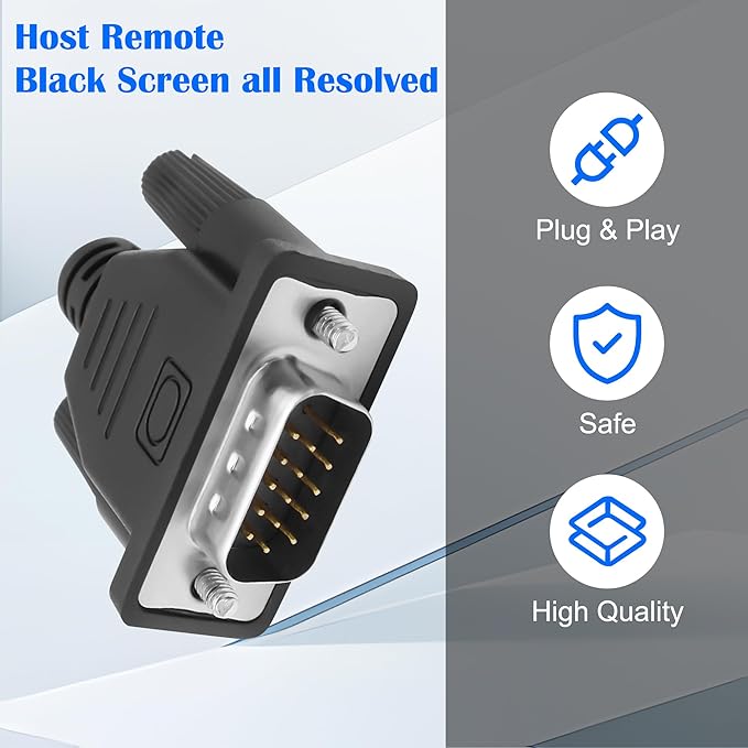 MEIRIYFA VGA Dummy Plug Headless Ghost Display Emulator, VGA Virtual Display RGB Monitor Dummy Plug Headless Ghost Display Emulator 1920x1080P@60Hz (2Pack)