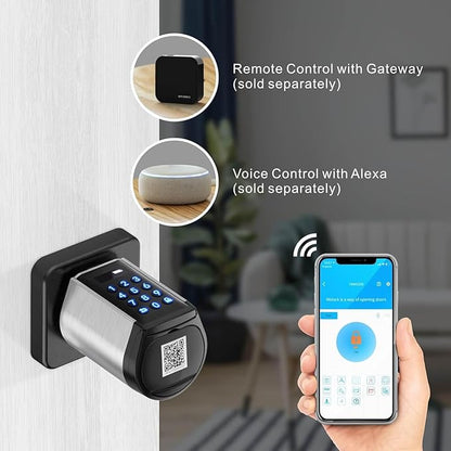 WELOCK Smart Deadbolt Lock, Keyless Entry Door Lock for Front Door, Security WiFi Deadbolt with Keypad, App Control, Anti-Peeking Password,Easy Installation for Bedroom,Home, Apartment,Hotel,Garage
