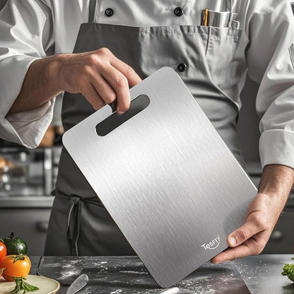 2 Pack Titanium Cutting Board-100% Pure Titanium Cutting Boards For Kitchen, Dishwasher Safe, Easy to clean, Double-sided food-grade Cutting Board For Meats, Fruits And Vegetables (X-Large)