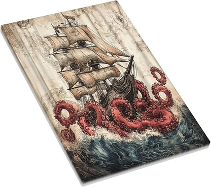 Light Switch Cover Plate Vintage Octopus Ocean Sailboat Bizarre Adventure 1 Gang No Device Blank Electrical Wall Plates Faceplate Decorative Switch Plate for Bathroom Kids room Decor