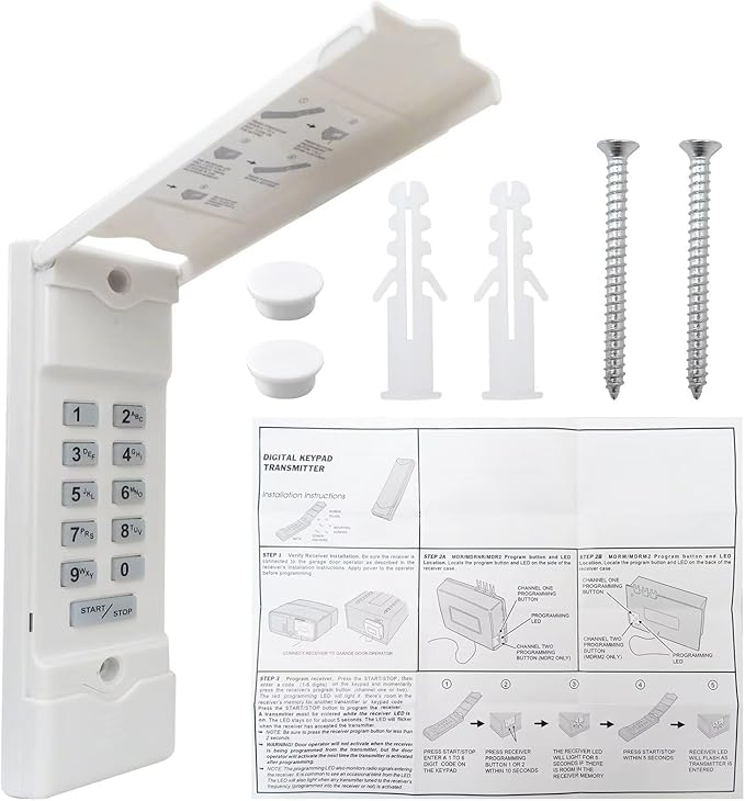 Upgraded Wireless Keypad for Linear MDTK – Secure & Easy-to-Program Garage Door Access