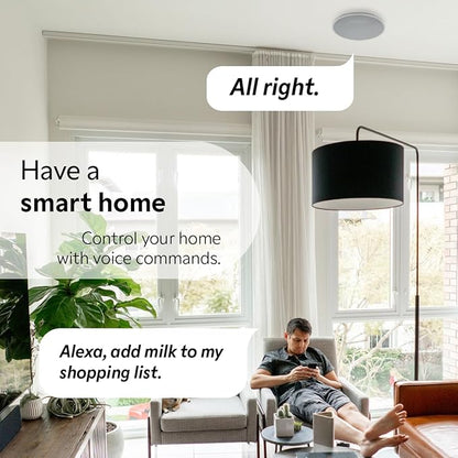 Splin Ceiling Embedded Mount Stand Compatible with Smart Speaker Alexa Echo Pop, Echo Dot 4th and 5th gen., Amazon, and HomePod Mini, Apple— Pro Light— Model Classic Built-in (White) —