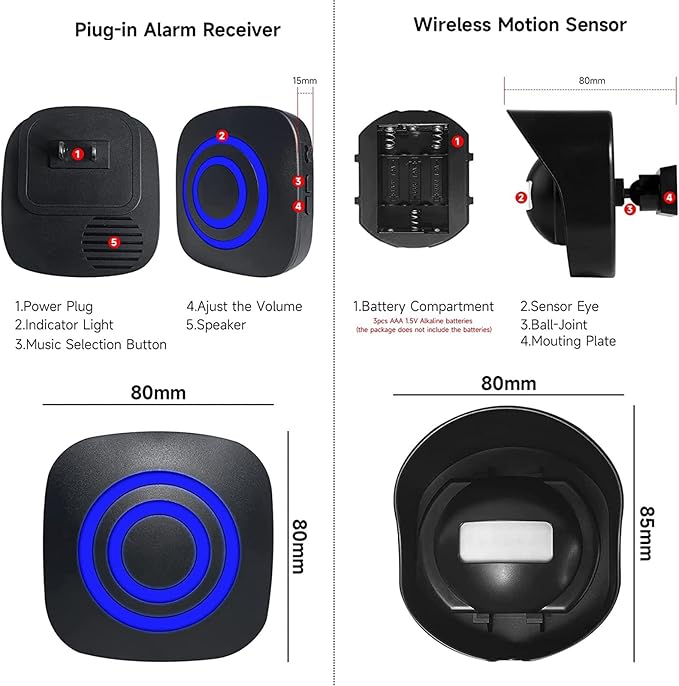 Motion Detector Sensor Alarm, SiegenPro Driveway Alarm Wireless, Home Security Business Motion Sensor Alarm Indoor Outdoor Weatherproof