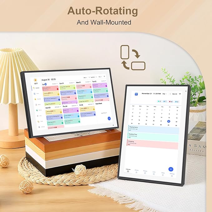 10.1 inch Digital Calendar & Chore Chart,Smart Touchscreen Interactive Display for Family Schedules, Wall & Desk Mountable, Digital Photo Frame Functon, Great for Organizing Your 2025 Calendar