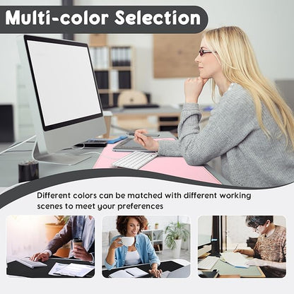 Konohan Heated Large Desk Mat PU Leather Warm Mouse Pad with 5 Heating Level & 4 Hour Auto Shut-Off Heating Keyboard Pad Warmer Gaming Mice Mat Only Supports 110v(Black Color,35.4"x 14.2")
