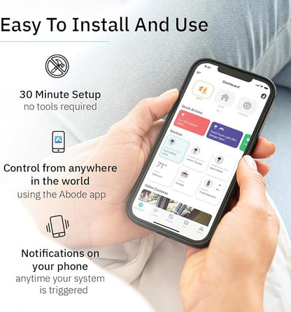 Abode 3 Piece Wireless Security Kit – Expandable to Protect Your Whole Home - Easy DIY Installation Optional Professional Monitoring Compatible with Alexa & Google Assistant (104067/A)